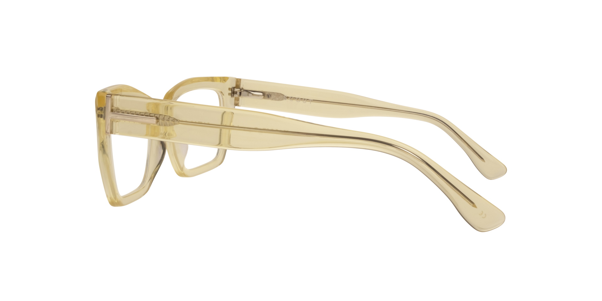 Hallie Crystal Yellow AcetateEyeglass Frames for Glasses Direct, Side View