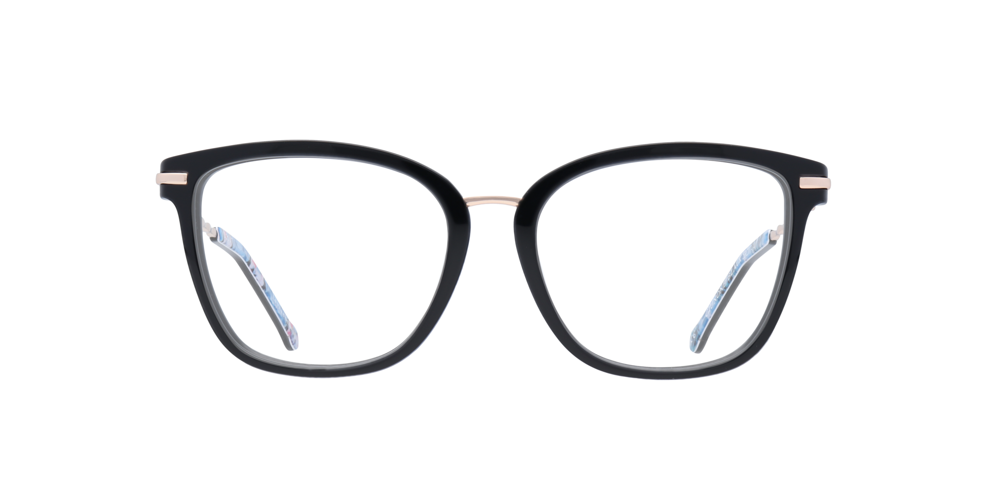 Giunone Black AcetateEyeglass Frames for Glasses Direct, Front View