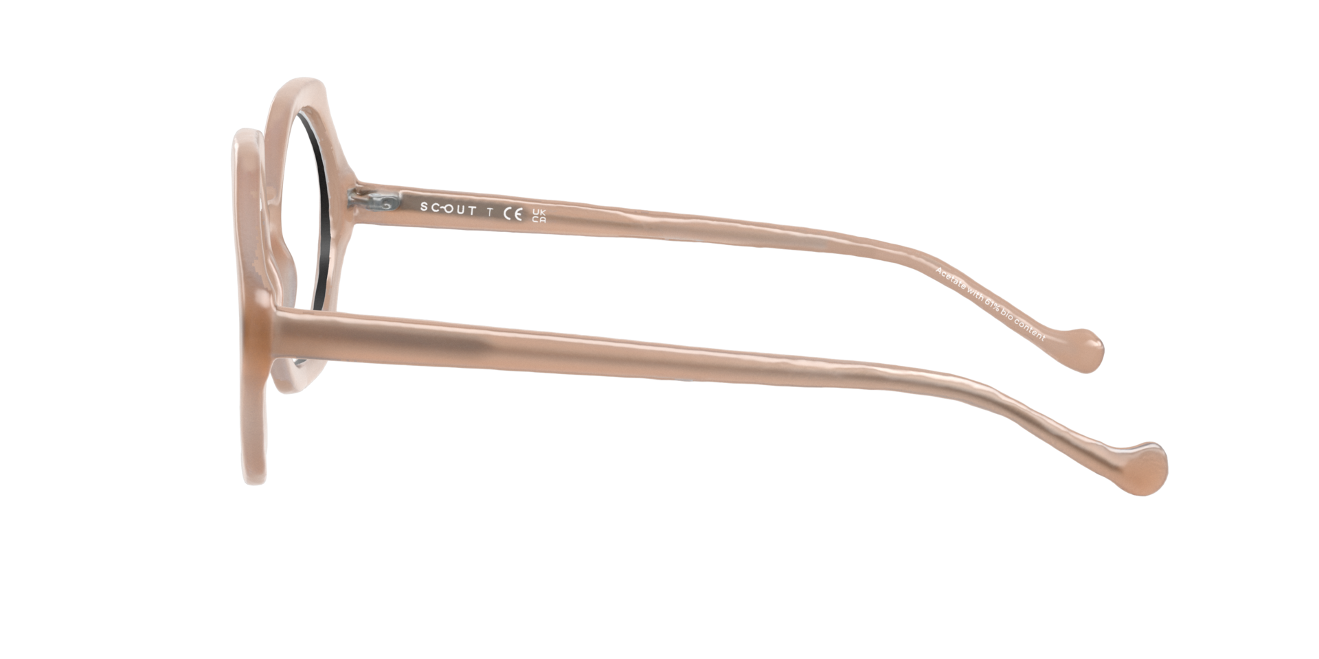 Margaret Milky Nude AcetateEyeglass Frames for Glasses Direct, Side View