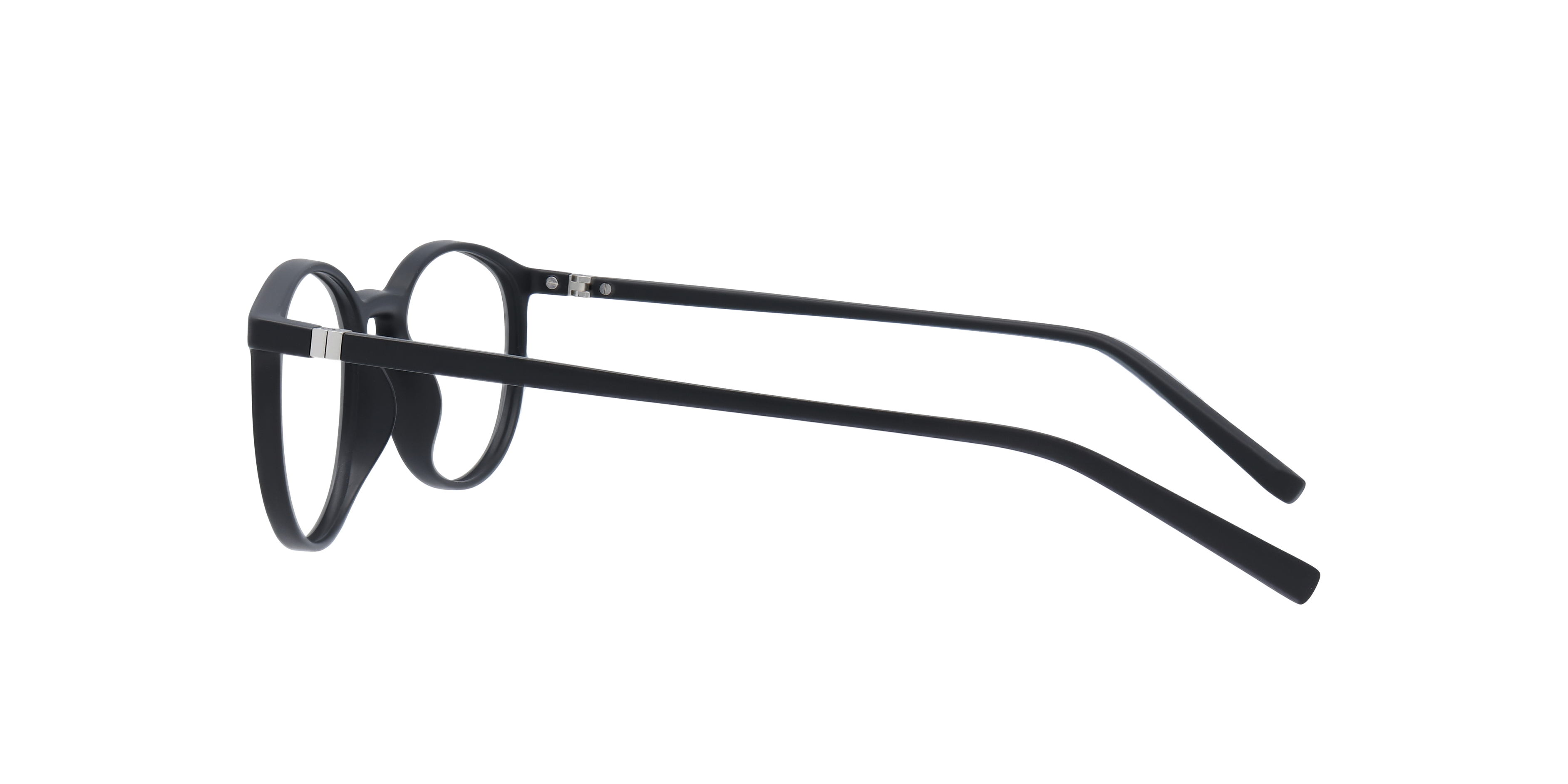 Boston Matte Black PlasticEyeglass Frames for Glasses Direct, Side View
