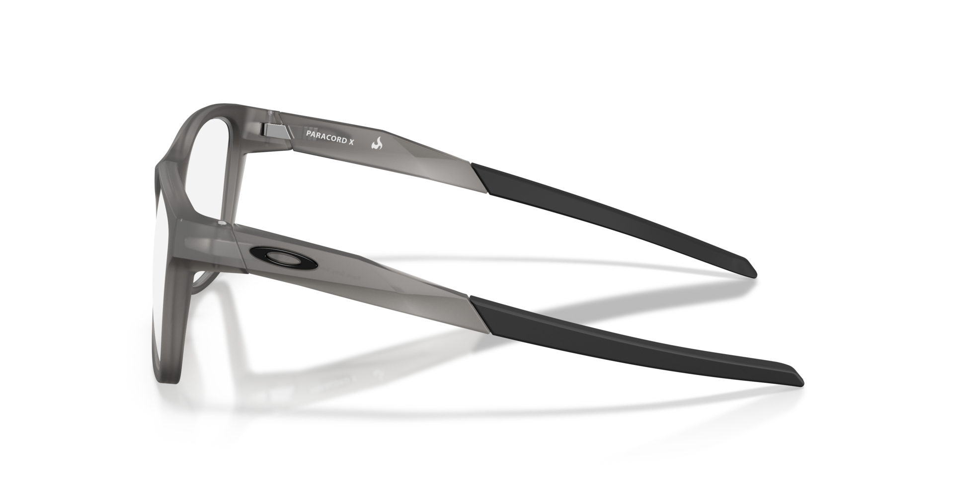 Paracord X Satin Grey Smoke PlasticEyeglass Frames for Glasses Direct, Side View
