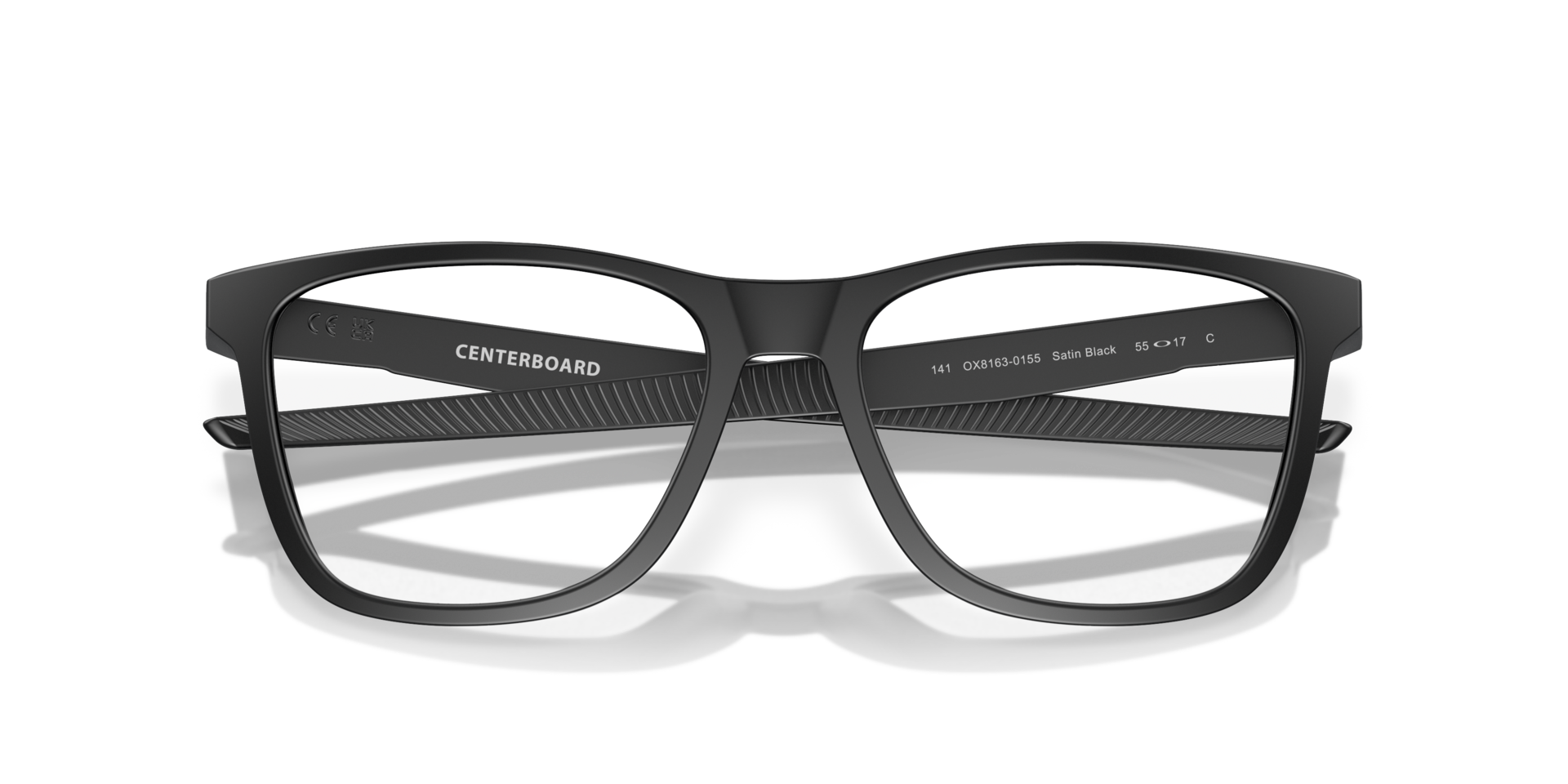 Centerboard Satin Black PlasticEyeglass Frames for Glasses Direct, Closed View