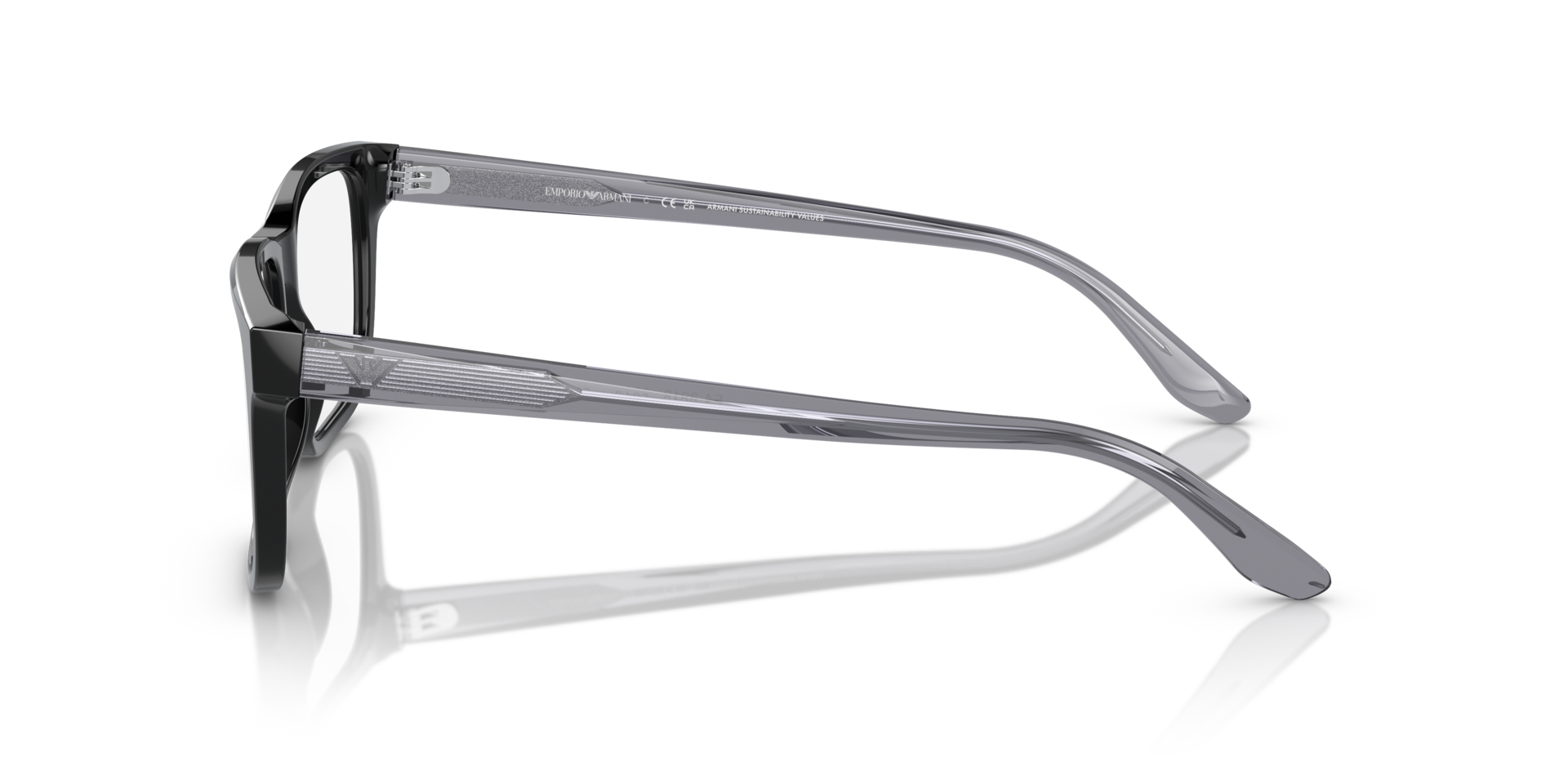 EA3218 Black AcetateEyeglass Frames for Glasses Direct, Side View