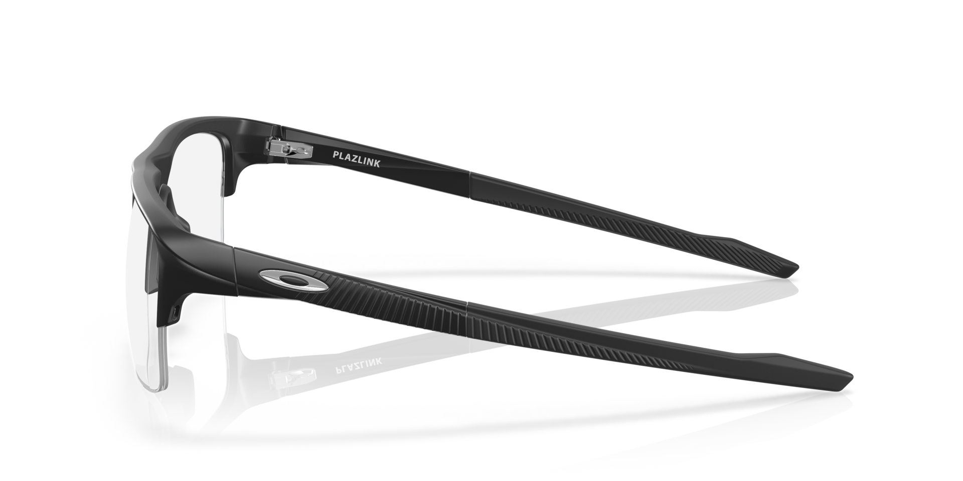 Plazlink Satin Black PlasticSunglass Frames for Glasses Direct, Side View
