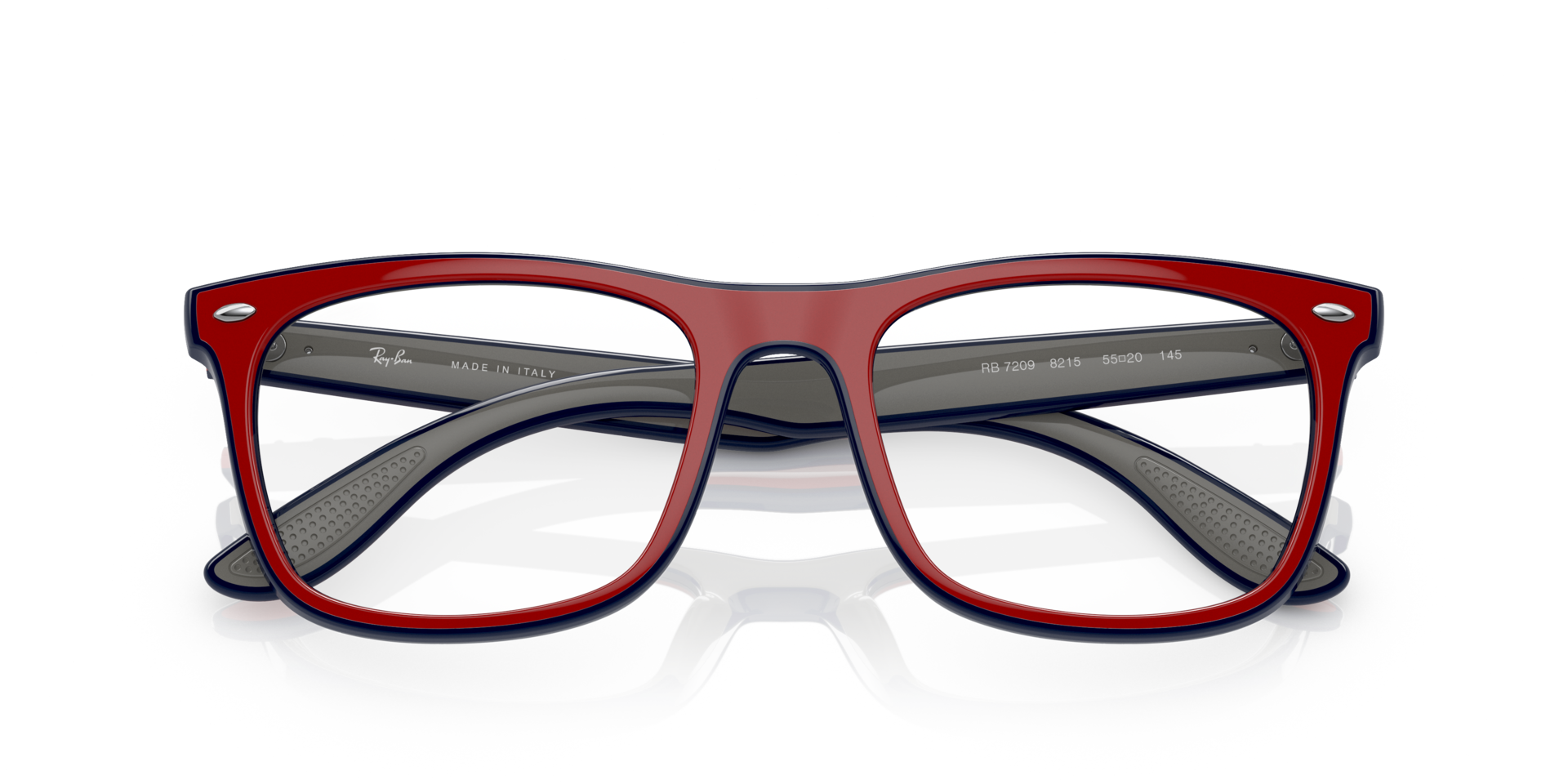RB7209 Red Blue Grey PlasticEyeglass Frames for Glasses Direct, Closed View