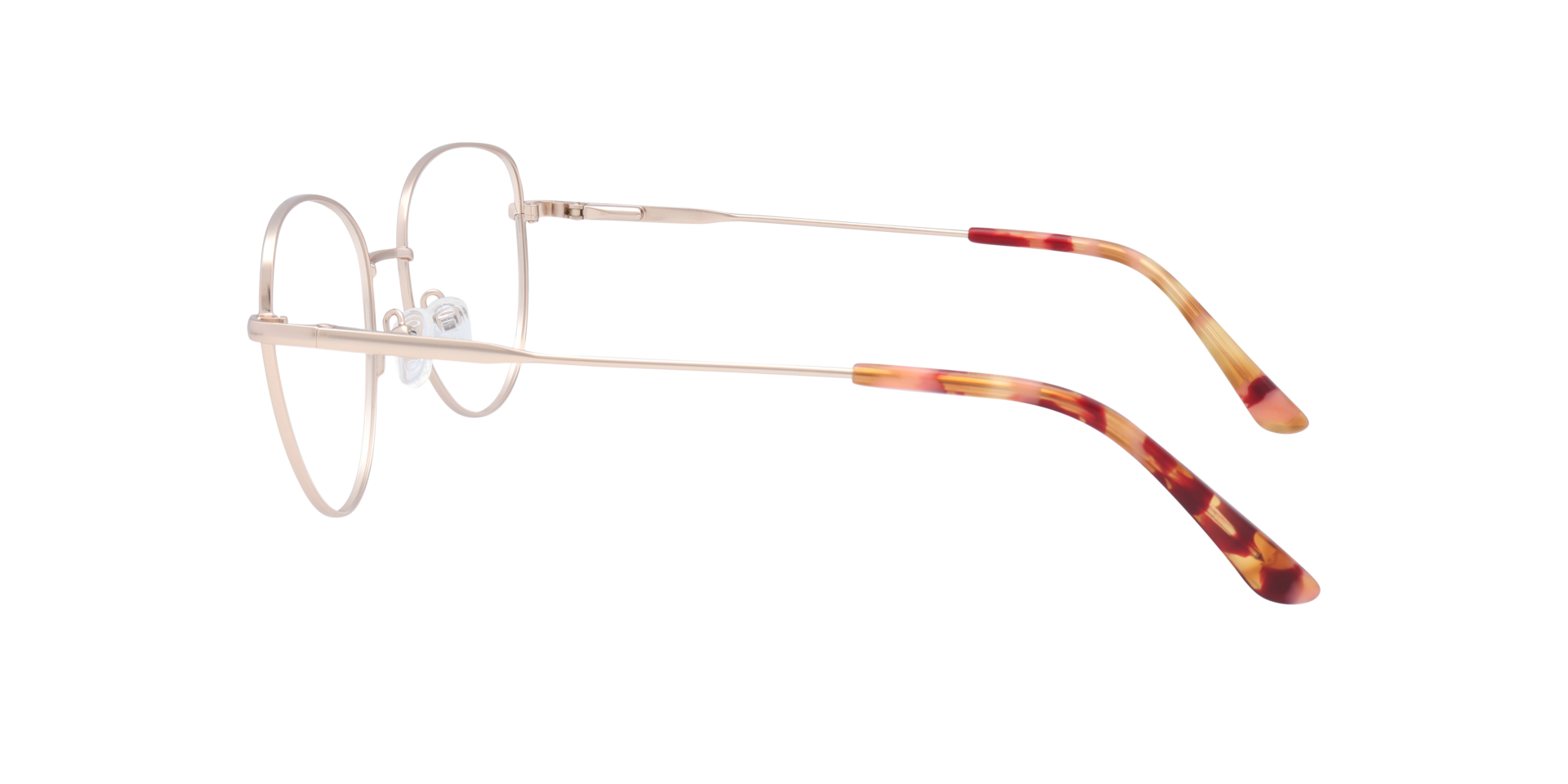 Bella Matte Gold & Pink MetalEyeglass Frames for Glasses Direct, Side View