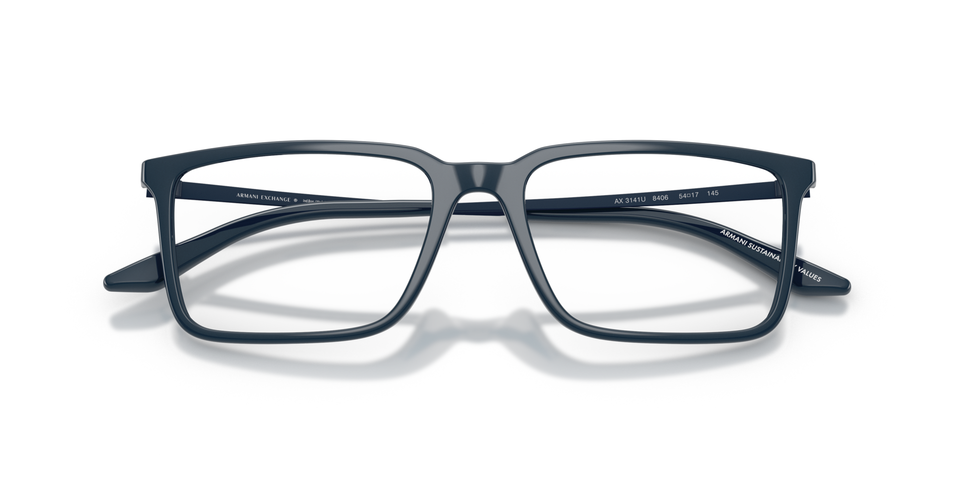 AX3141U Shiny Blue PlasticEyeglass Frames for Glasses Direct, Closed View