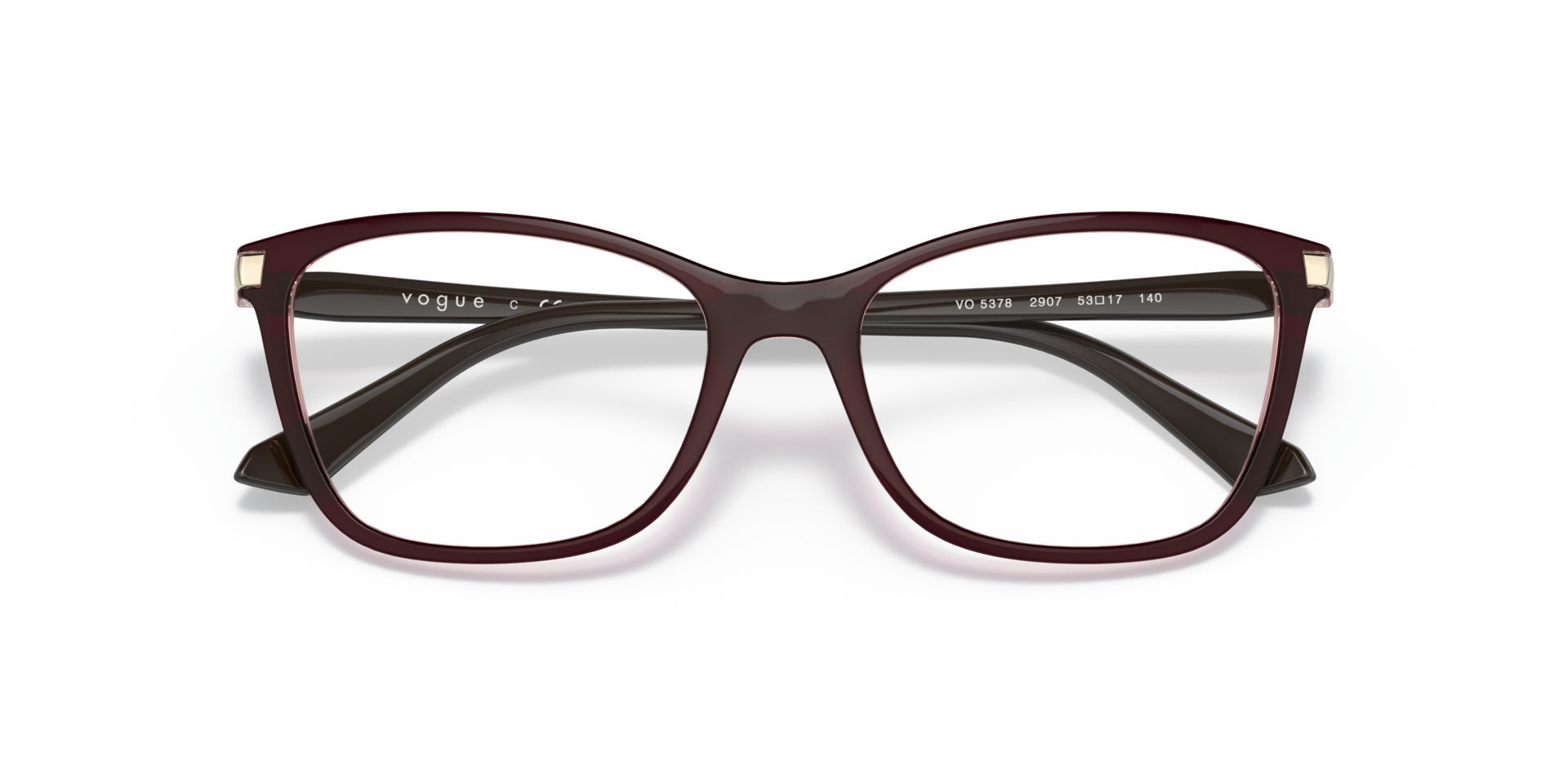 VO5378 Top Brown & Pink PlasticEyeglass Frames for Glasses Direct, Closed View