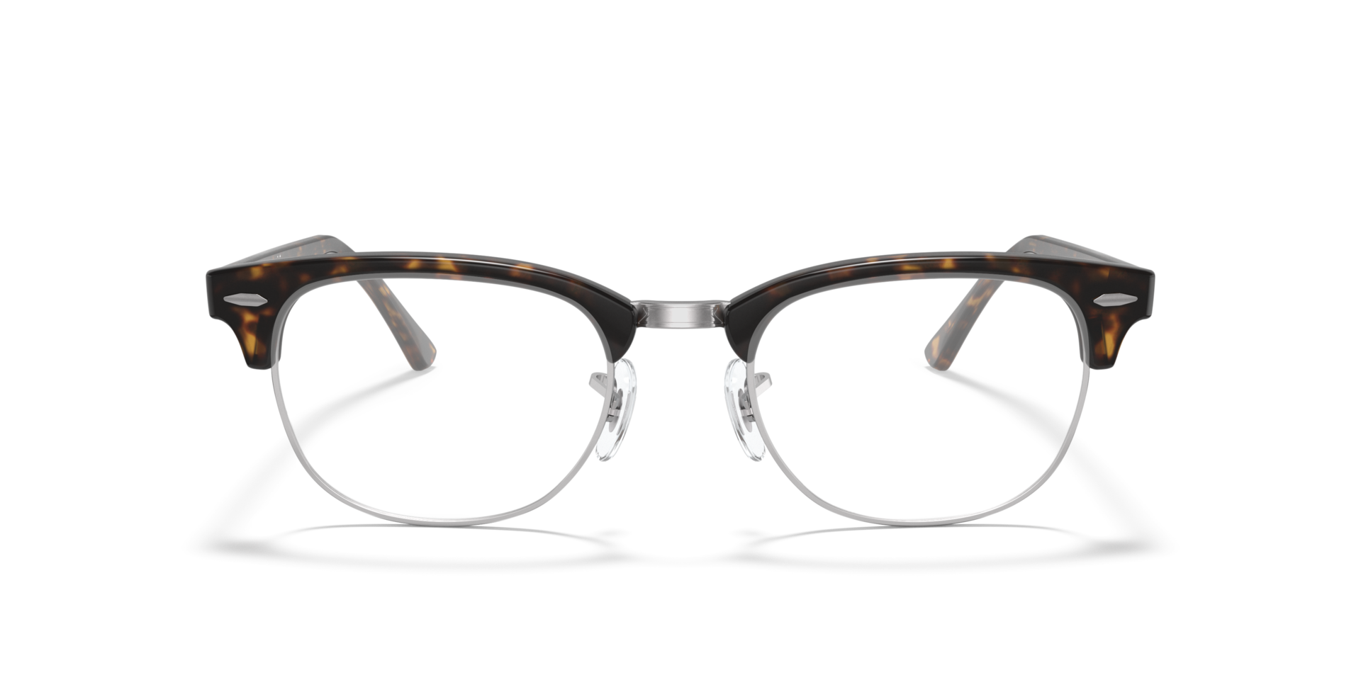 Clubmaster Optics Dark Havana AcetateEyeglass Frames for Glasses Direct, Front View