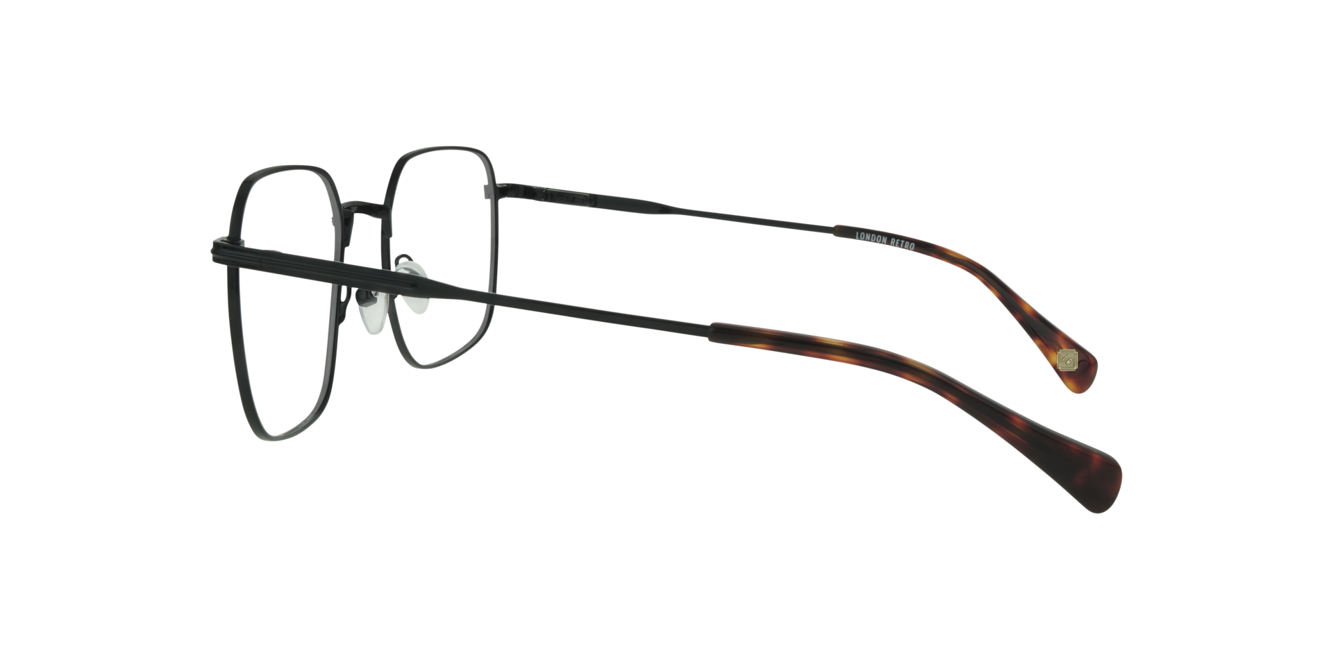 Kensal Shiny Black MetalEyeglass Frames for Glasses Direct, Side View