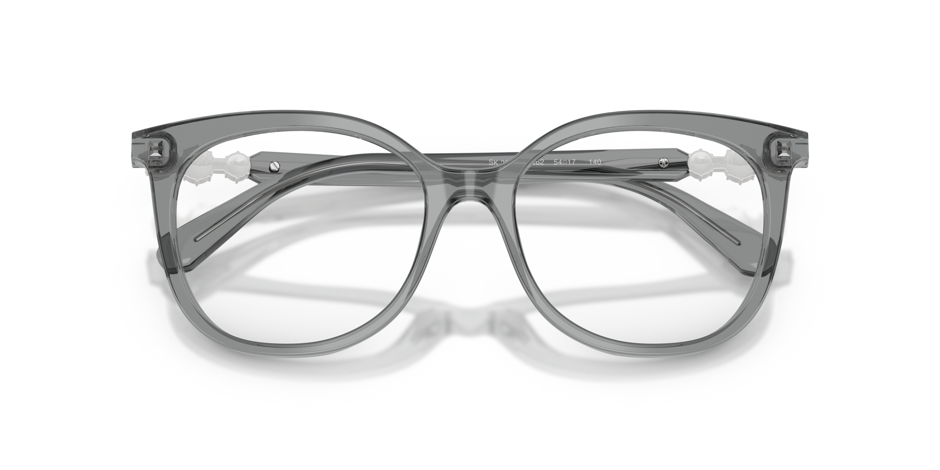 SK2055 Transparent Grey AcetateEyeglass Frames for Glasses Direct, Closed View