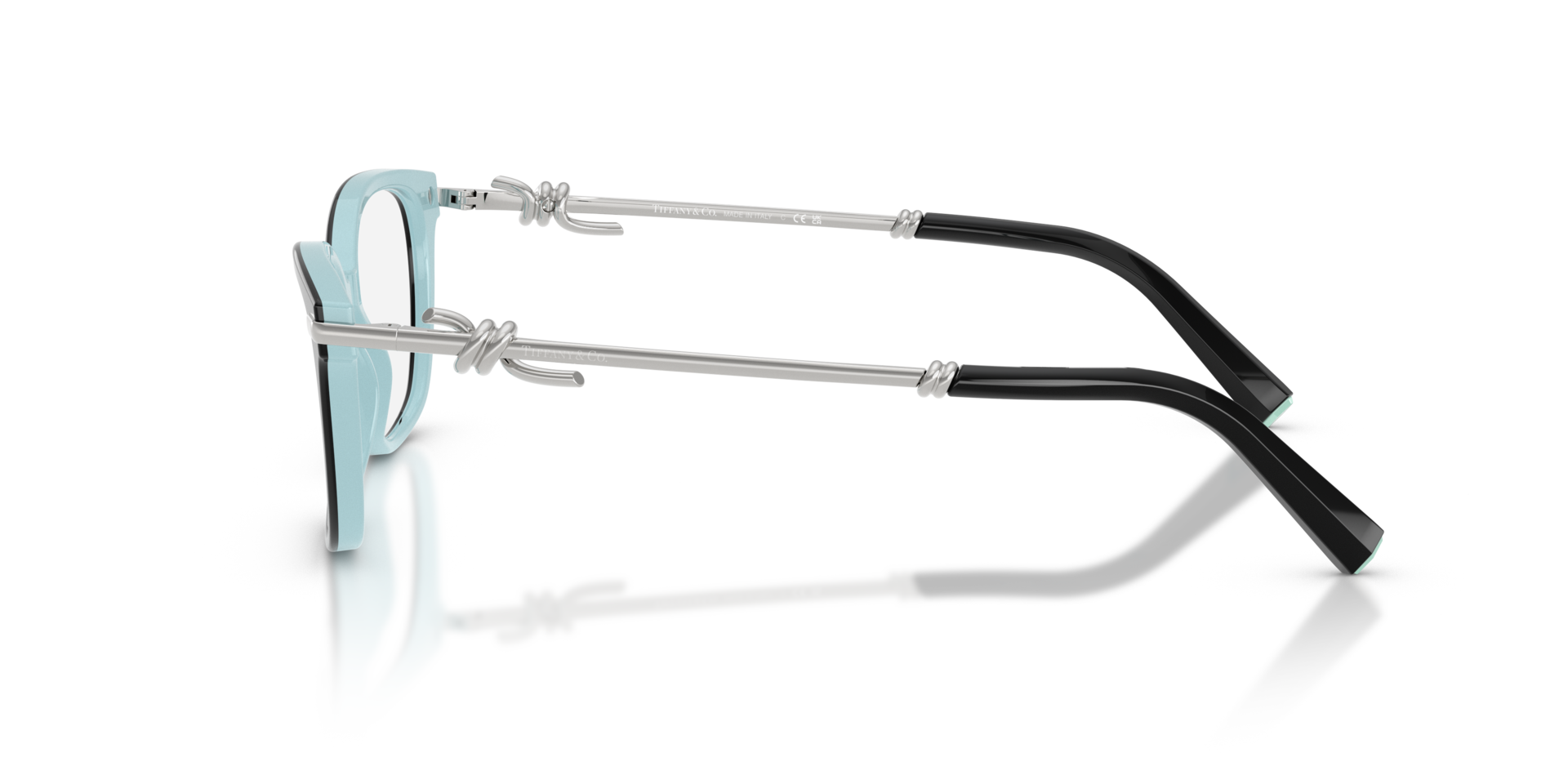 TF2281 Black On Tiffany Blue AcetateEyeglass Frames for Glasses Direct, Side View