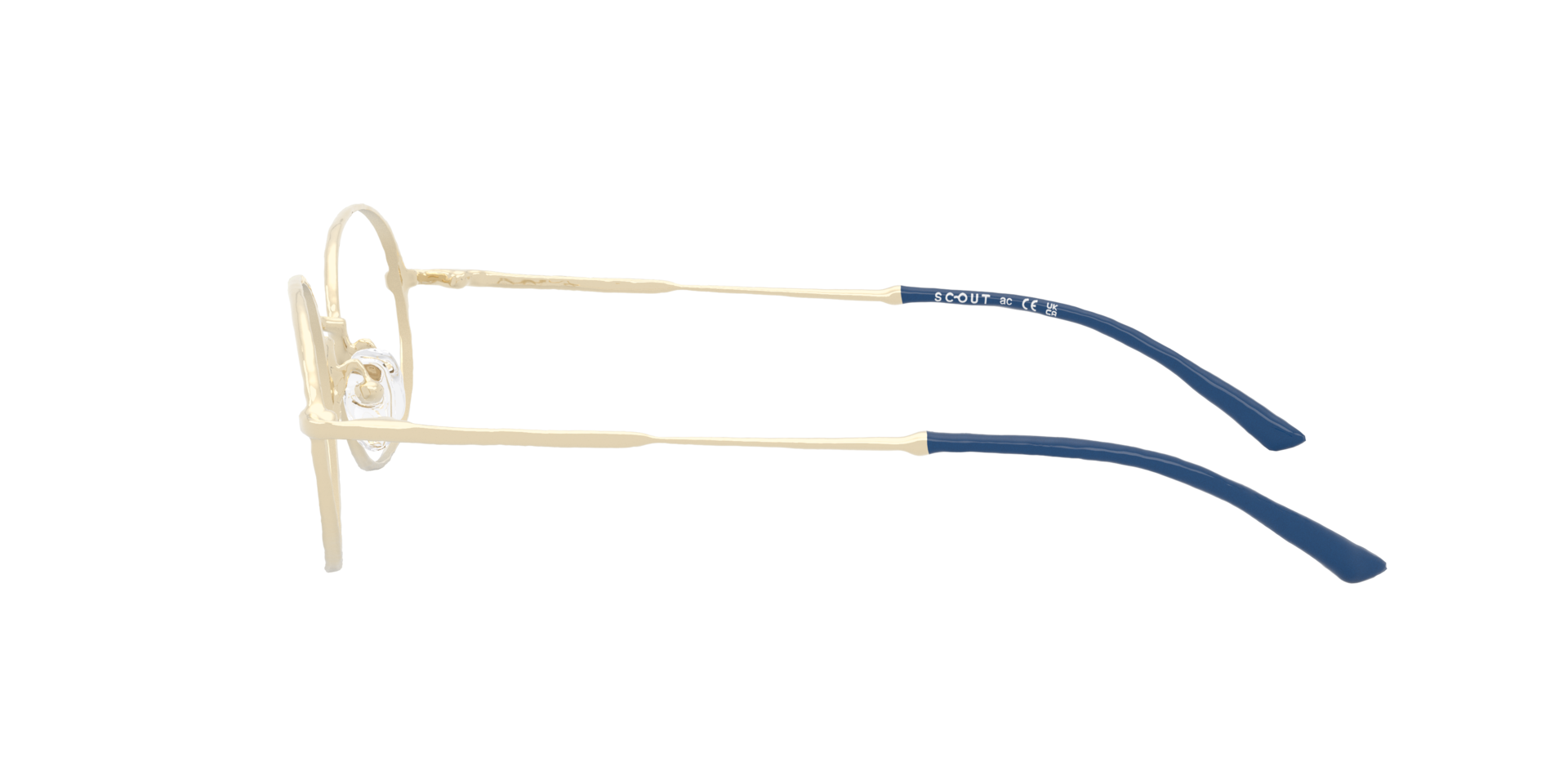 Mingus Shiny Gold MetalEyeglass Frames for Glasses Direct, Side View