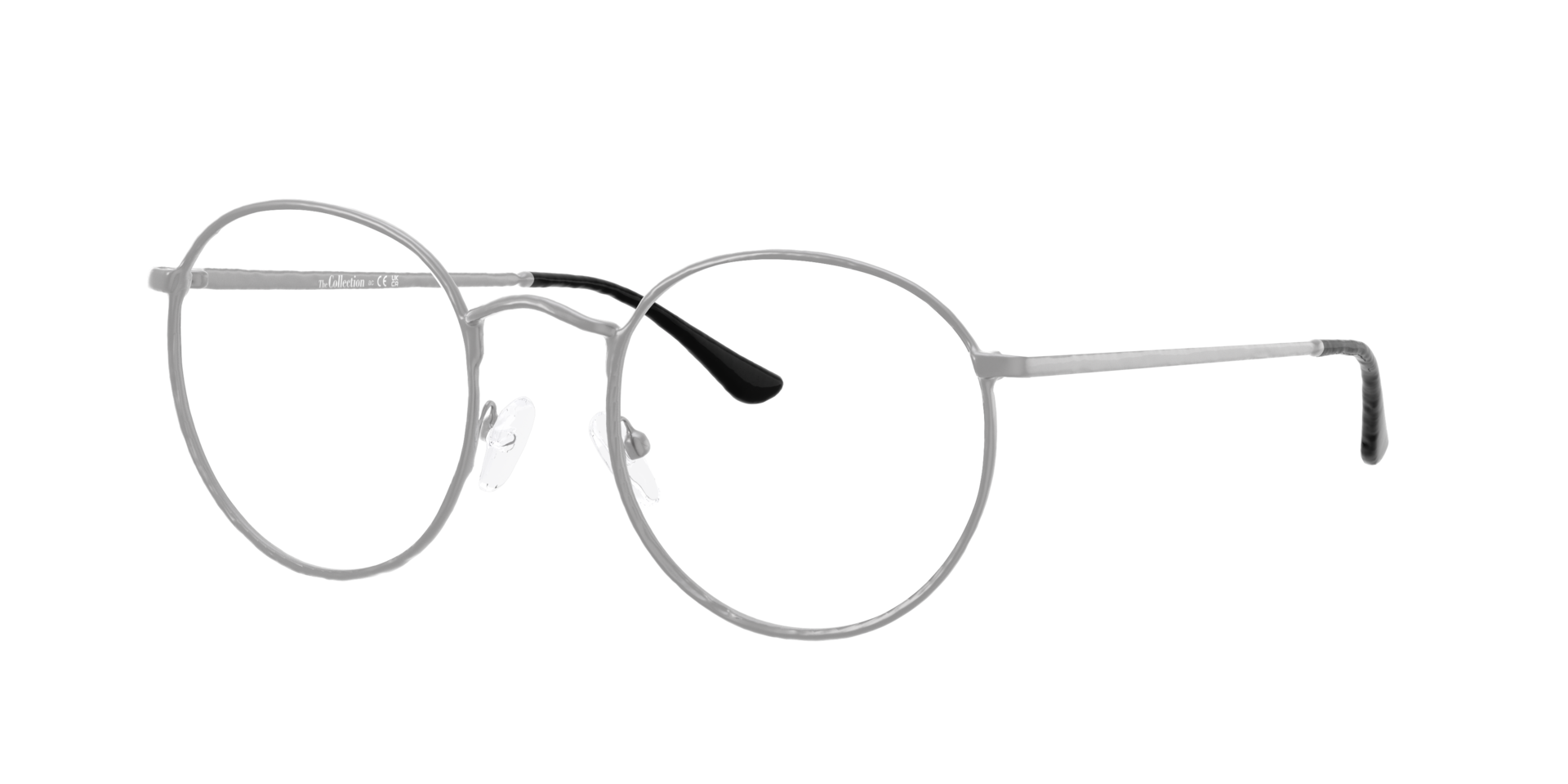 Moon Grey MetalEyeglass Frames for Glasses Direct, Angle View