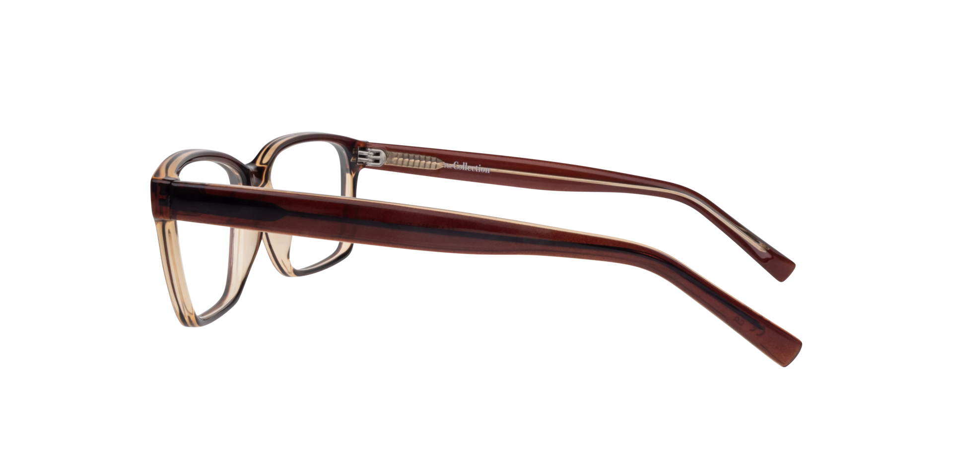 Harry Bi Layer Brown PlasticEyeglass Frames for Glasses Direct, Side View