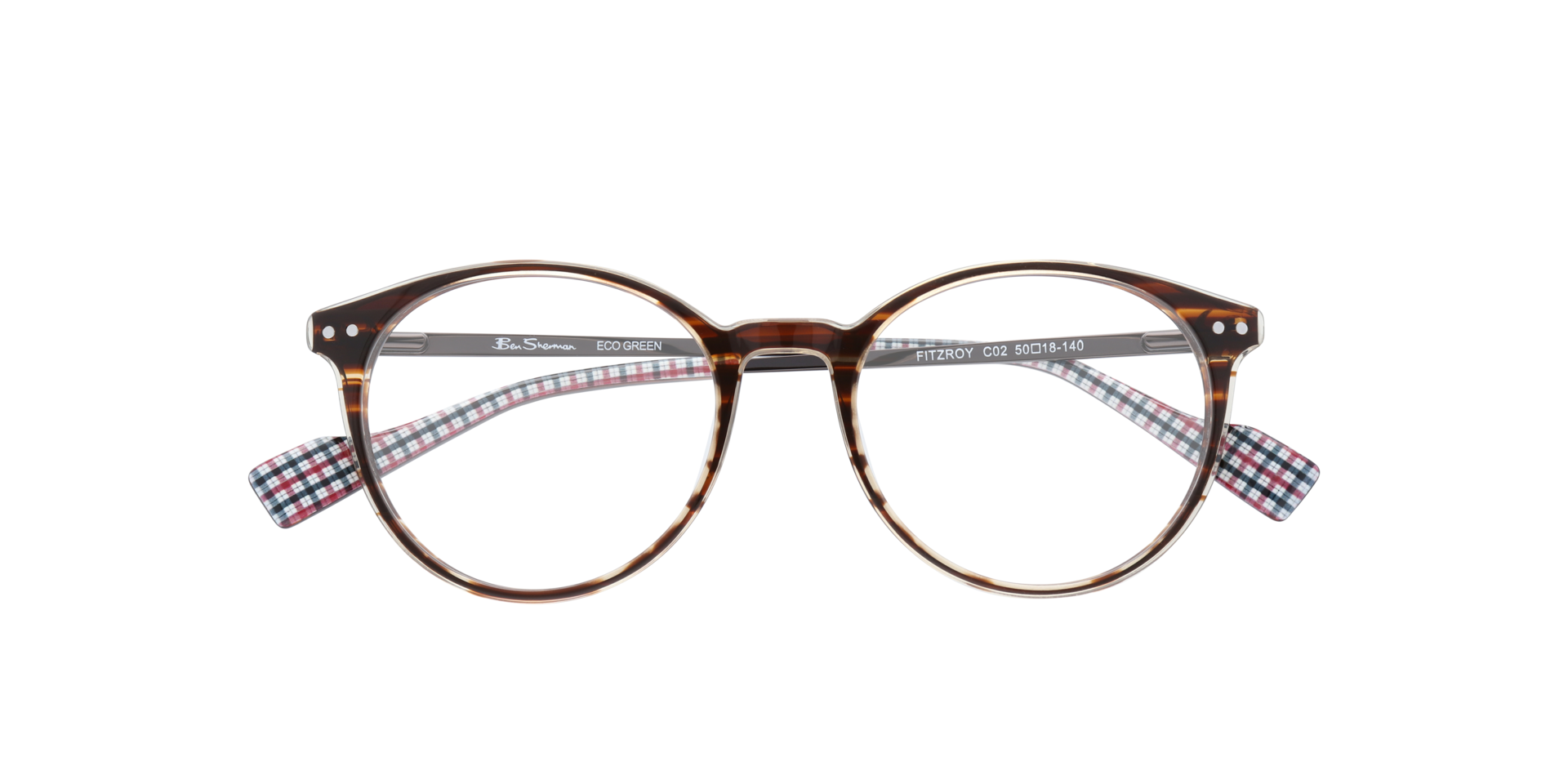 Fitzroy BN Brown MetalEyeglass Frames for Glasses Direct, Closed View
