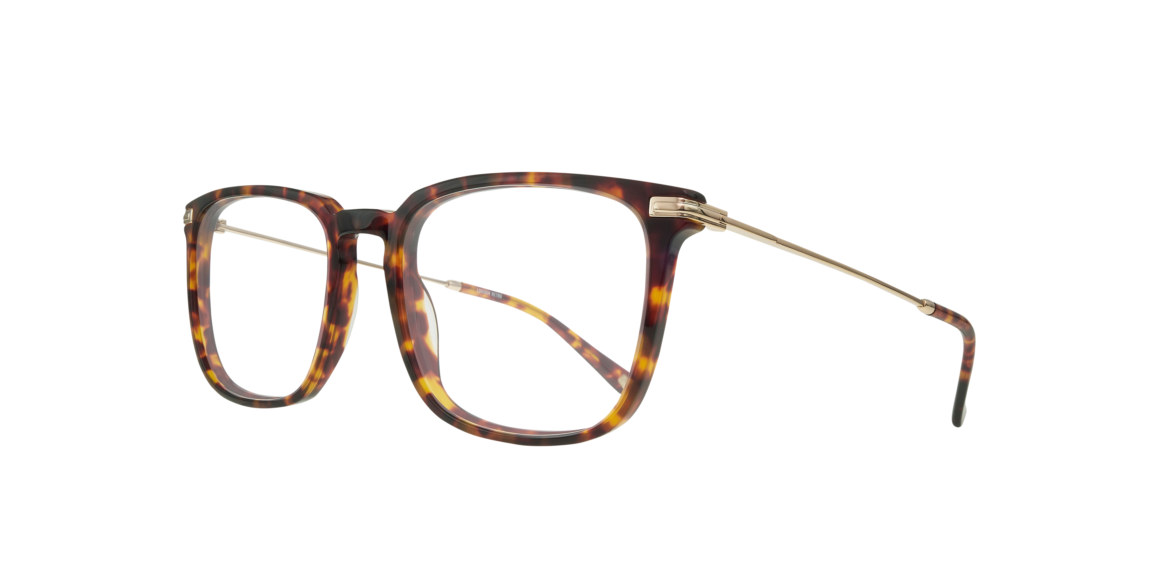 Limehouse Havana & Gold AcetateEyeglass Frames for Glasses Direct, Angle View