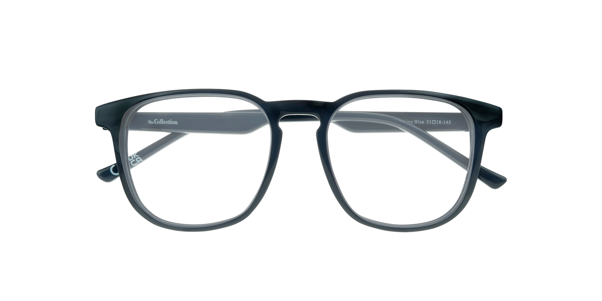 Louis Shiny Blue PlasticEyeglass Frames for Glasses Direct, Closed View