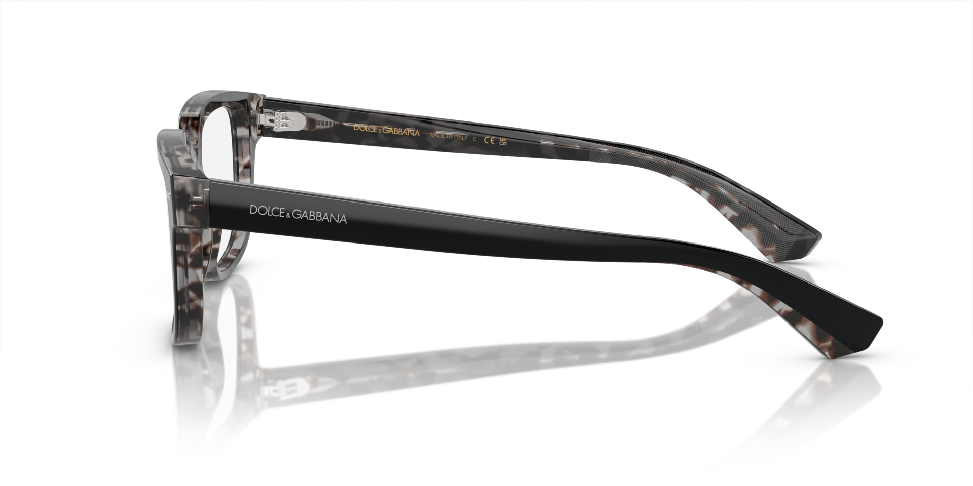 DG3380 Black On Grey Havana AcetateEyeglass Frames for Glasses Direct, Side View