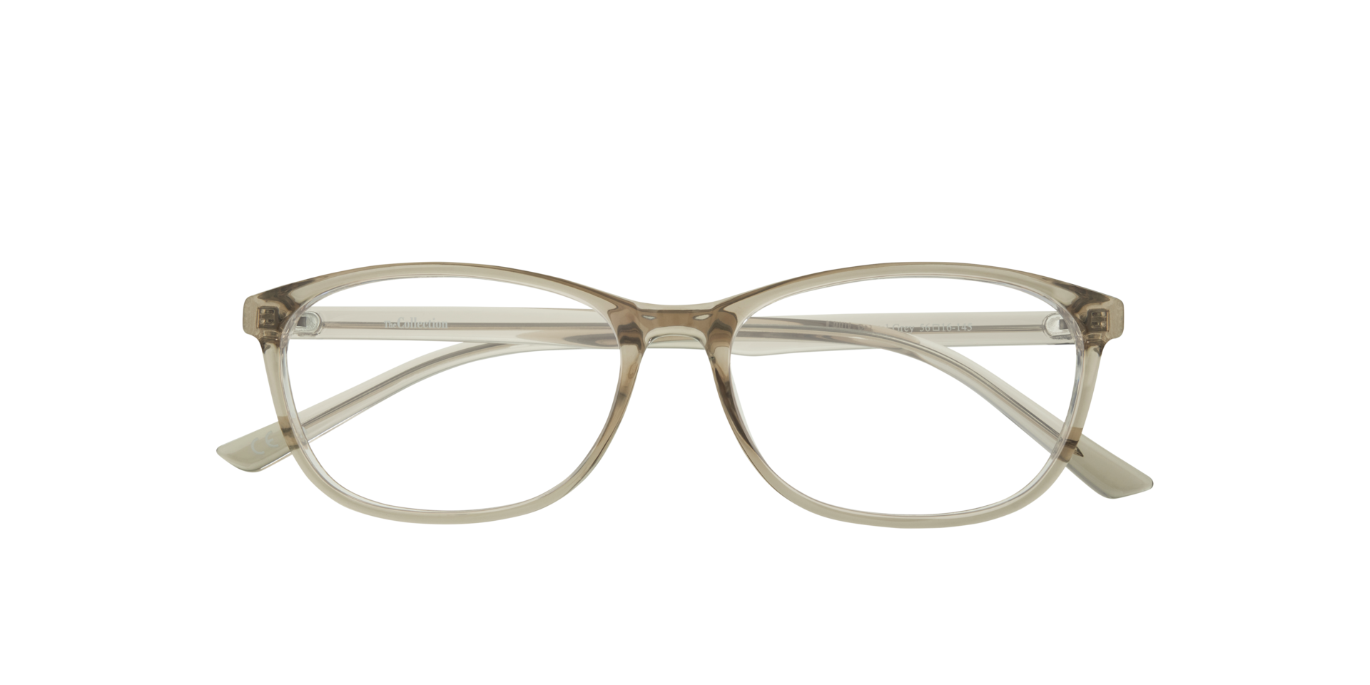 Kelby Crystal Grey PlasticEyeglass Frames for Glasses Direct, Closed View