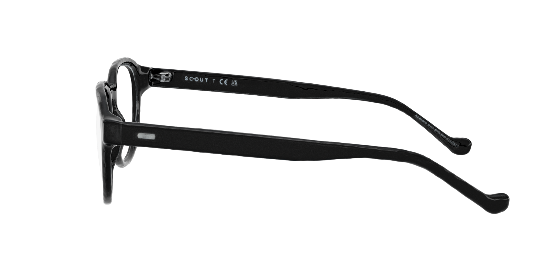 Miró Black AcetateEyeglass Frames for Glasses Direct, Side View