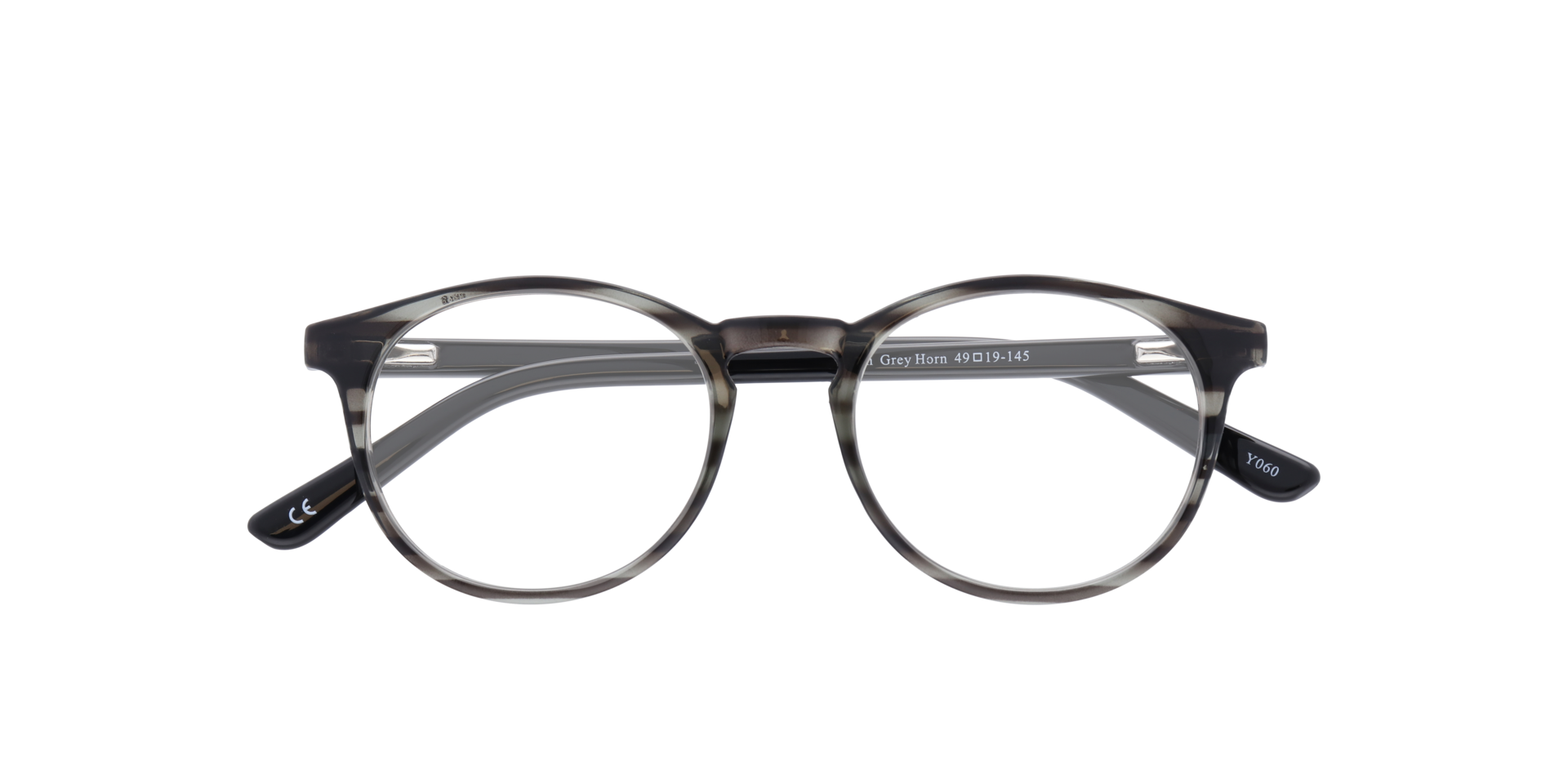 Deon Grey Horn PlasticEyeglass Frames for Glasses Direct, Closed View