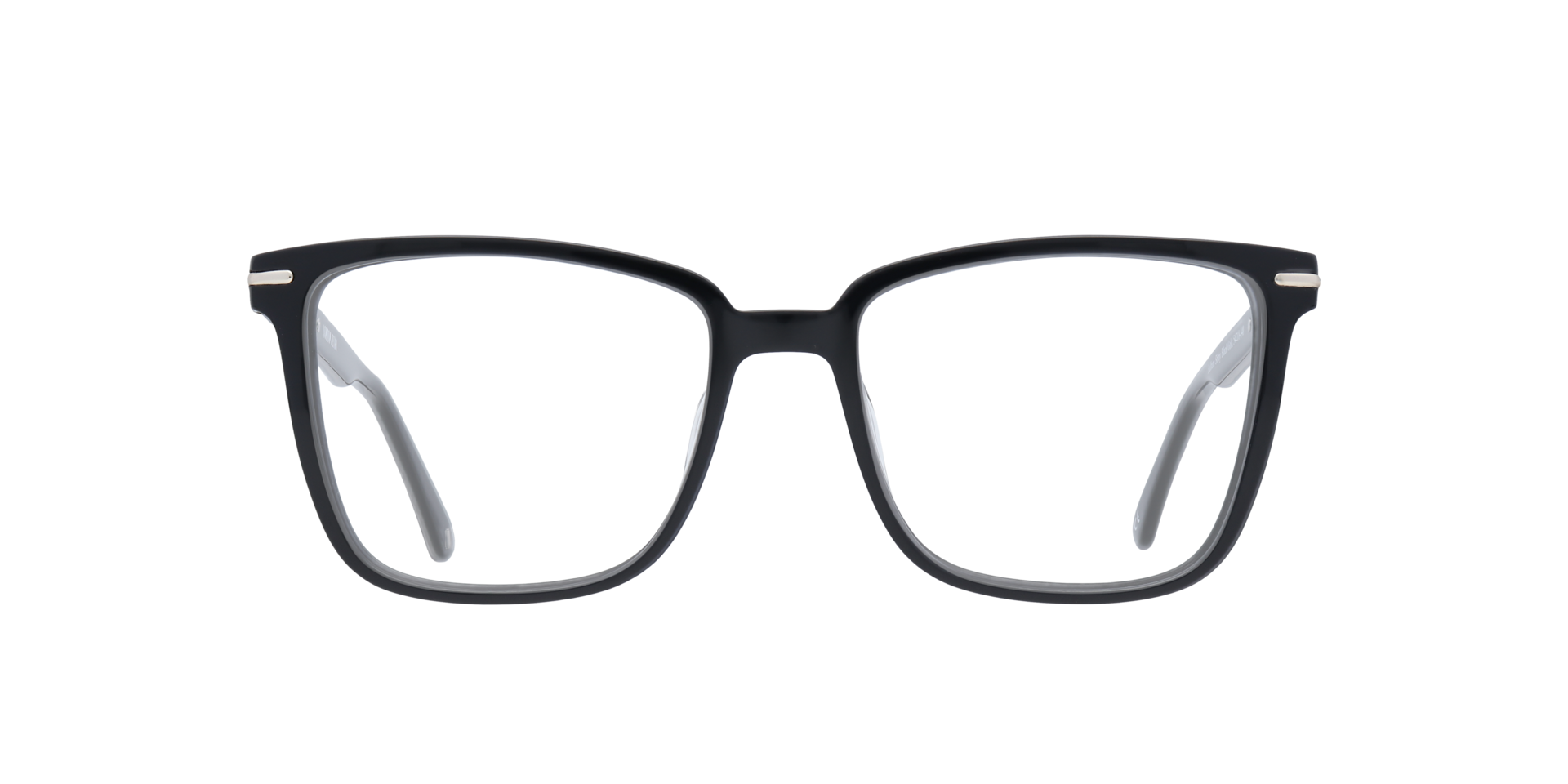 Balham Shiny Black  &  Gold AcetateEyeglass Frames for Glasses Direct, Front View