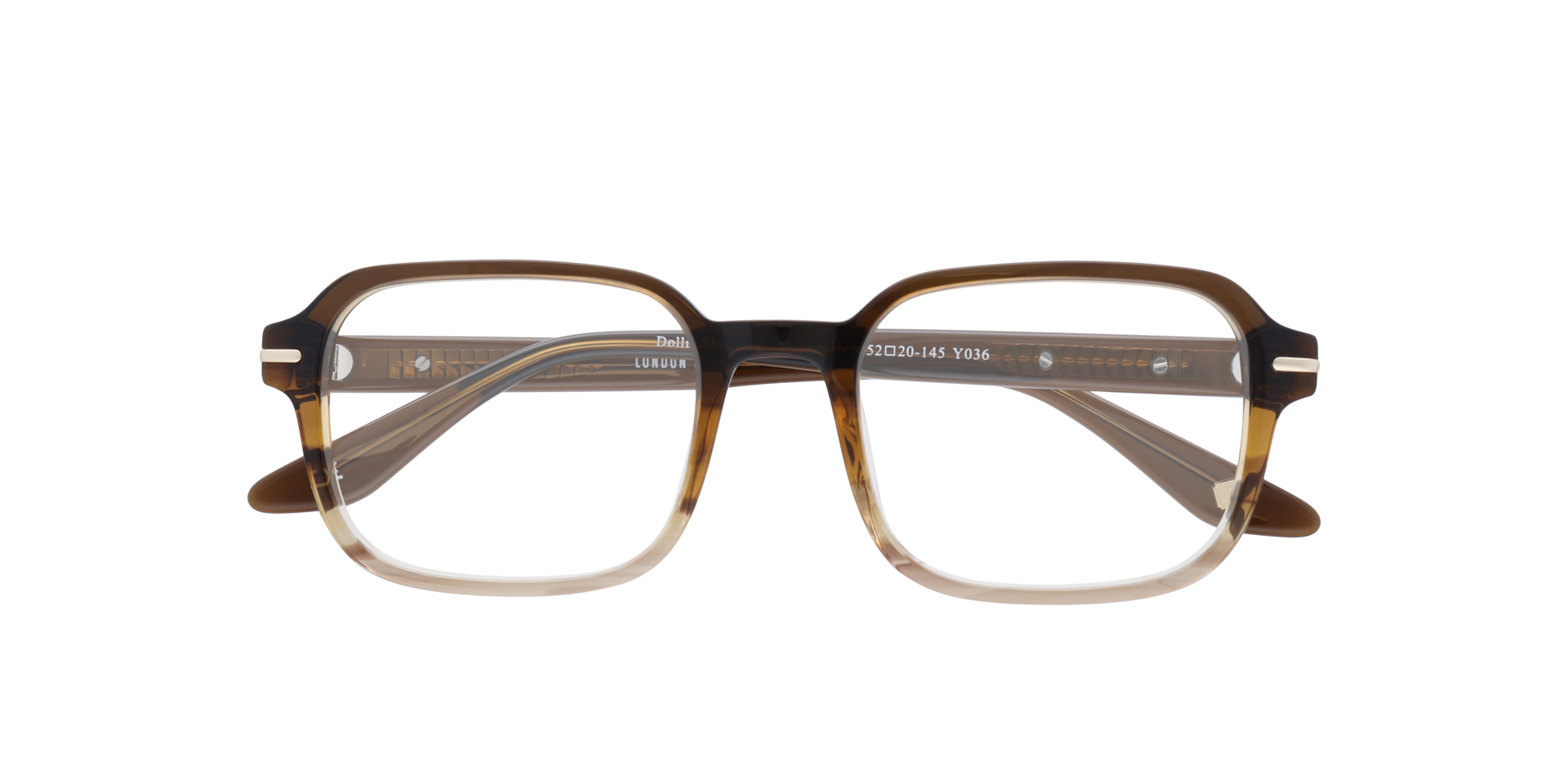 Dollis Shiny Gradient Brown AcetateEyeglass Frames for Glasses Direct, Closed View