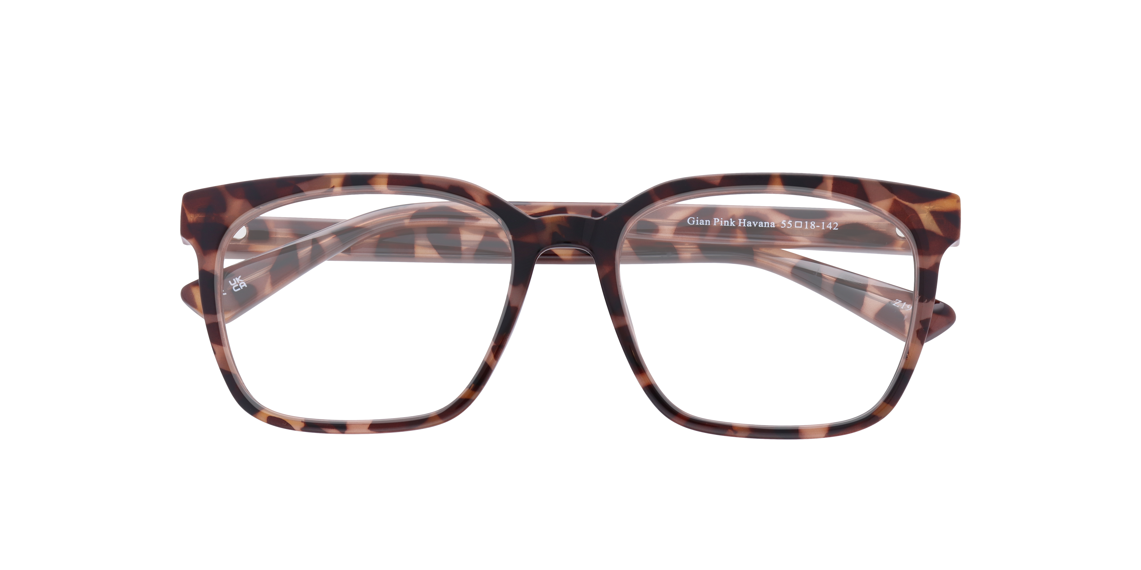 Gian Pink Havana PlasticSunglass Frames for Glasses Direct, Closed View
