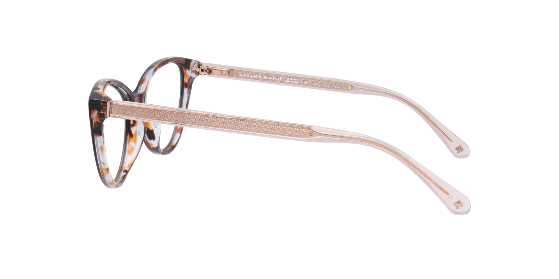 Novalee Tortoise Pink PlasticEyeglass Frames for Glasses Direct, Side View
