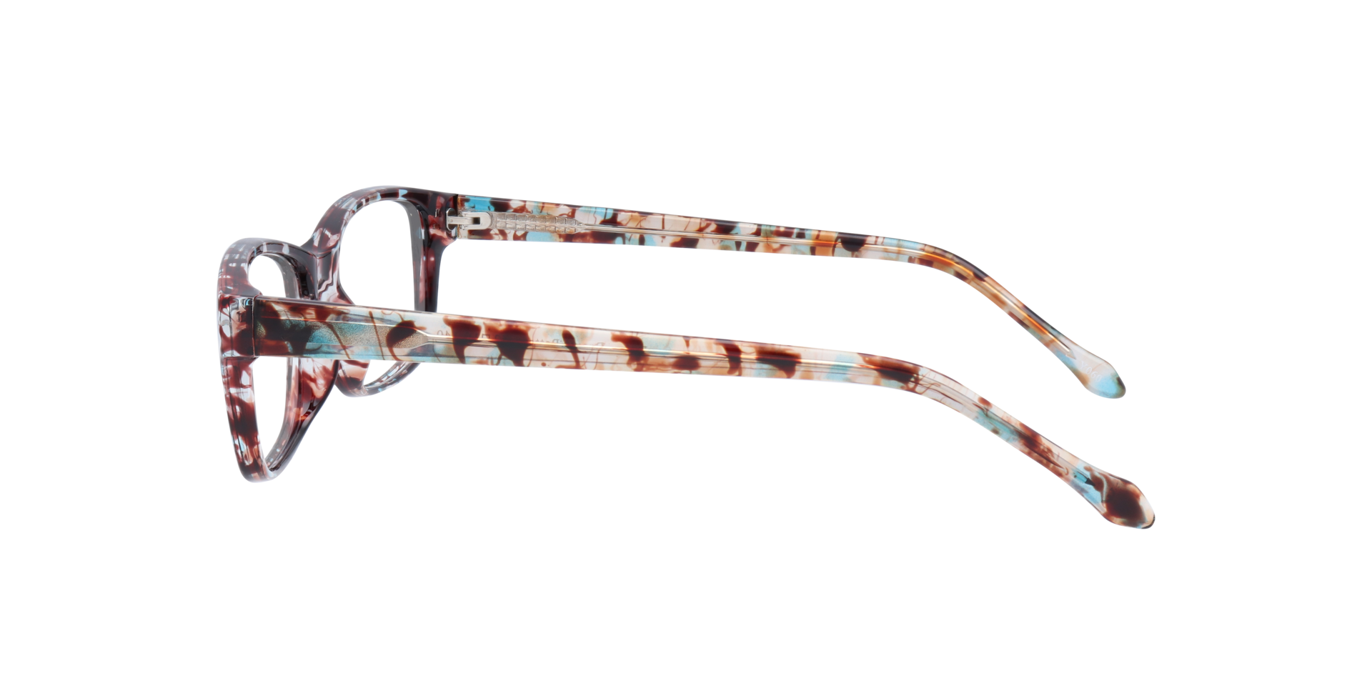Daisy Brown Pattern PlasticEyeglass Frames for Glasses Direct, Side View