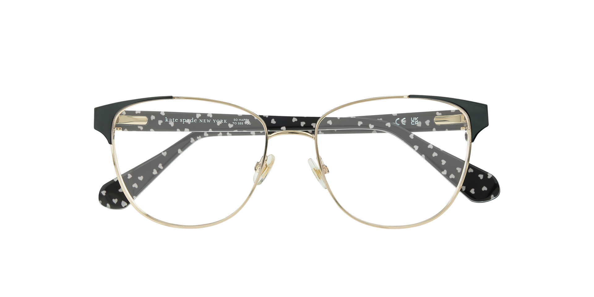 Dove/G Black Gold MetalEyeglass Frames for Glasses Direct, Closed View
