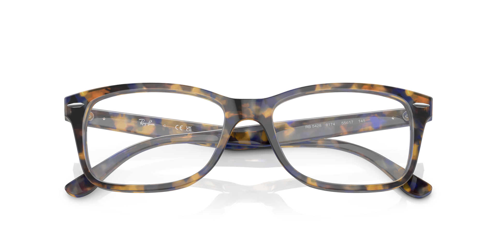 RB5428 Optics Yellow & Blue Havana AcetateEyeglass Frames for Glasses Direct, Closed View