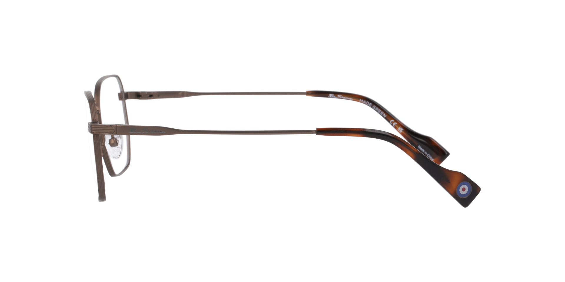 Bsmain Brown MetalEyeglass Frames for Glasses Direct, Side View