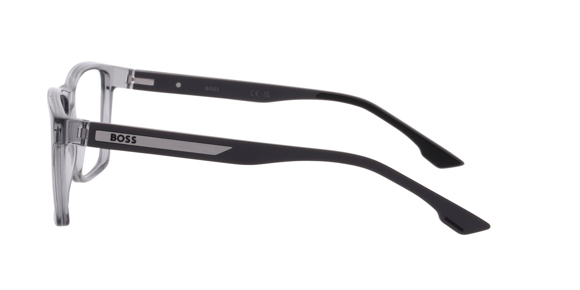 BOSS 1909 Grey PlasticEyeglass Frames for Glasses Direct, Side View