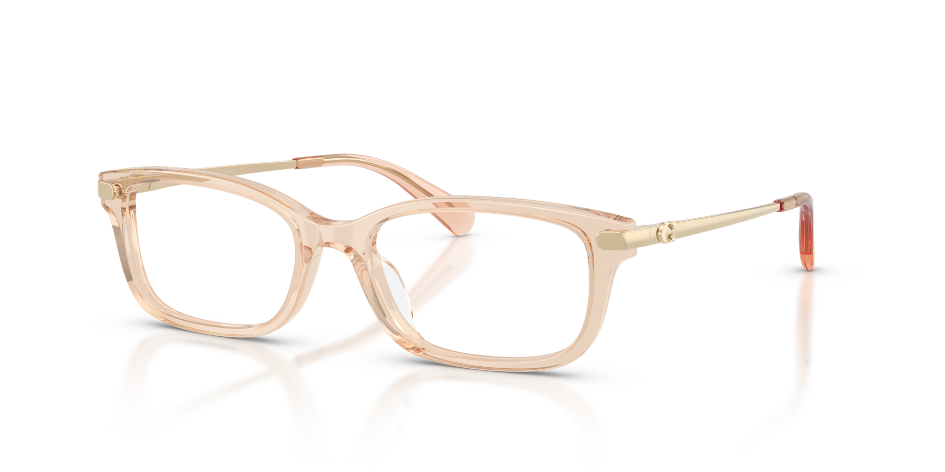HC6287U Transparent Champagne AcetateEyeglass Frames for Glasses Direct, Angle View