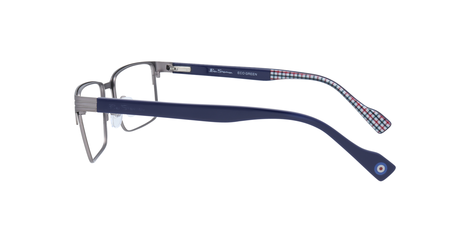 Brook BN Gunmetal PlasticEyeglass Frames for Glasses Direct, Side View