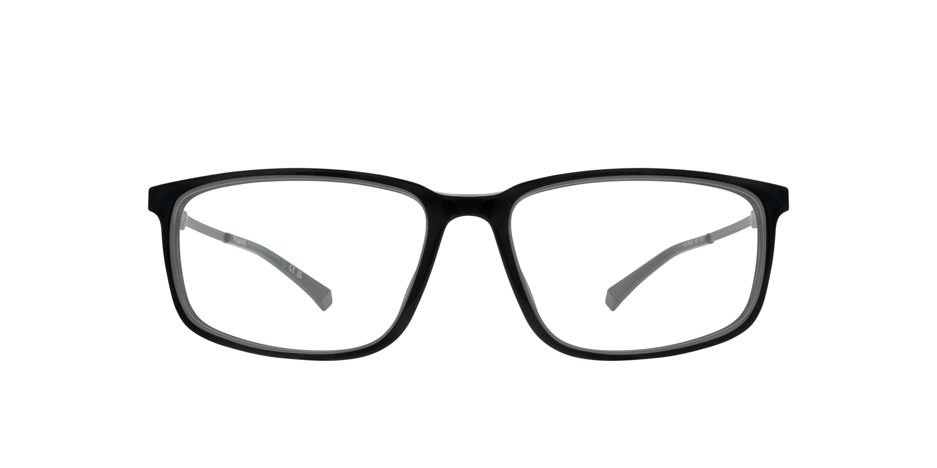 PLD D535/G Black Silver PlasticEyeglass Frames for Glasses Direct, Front View