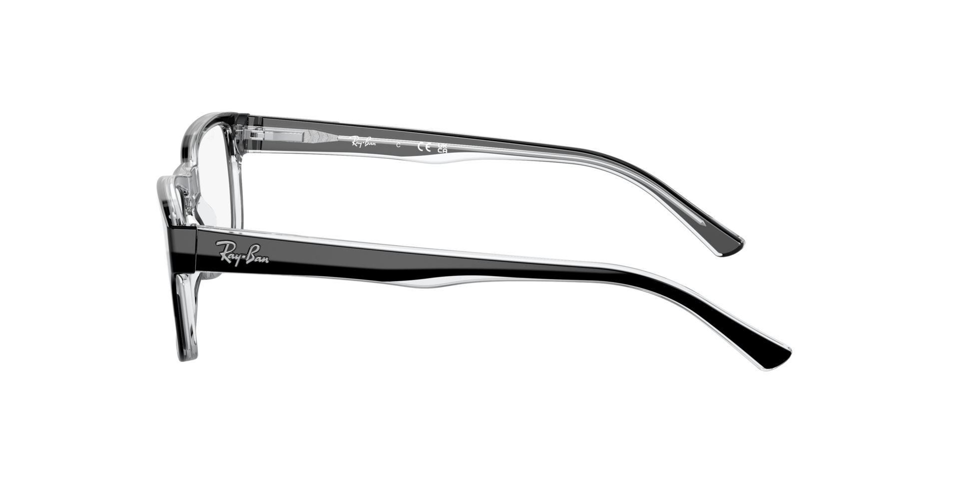 RB5268 Black On Transparent AcetateEyeglass Frames for Glasses Direct, Side View