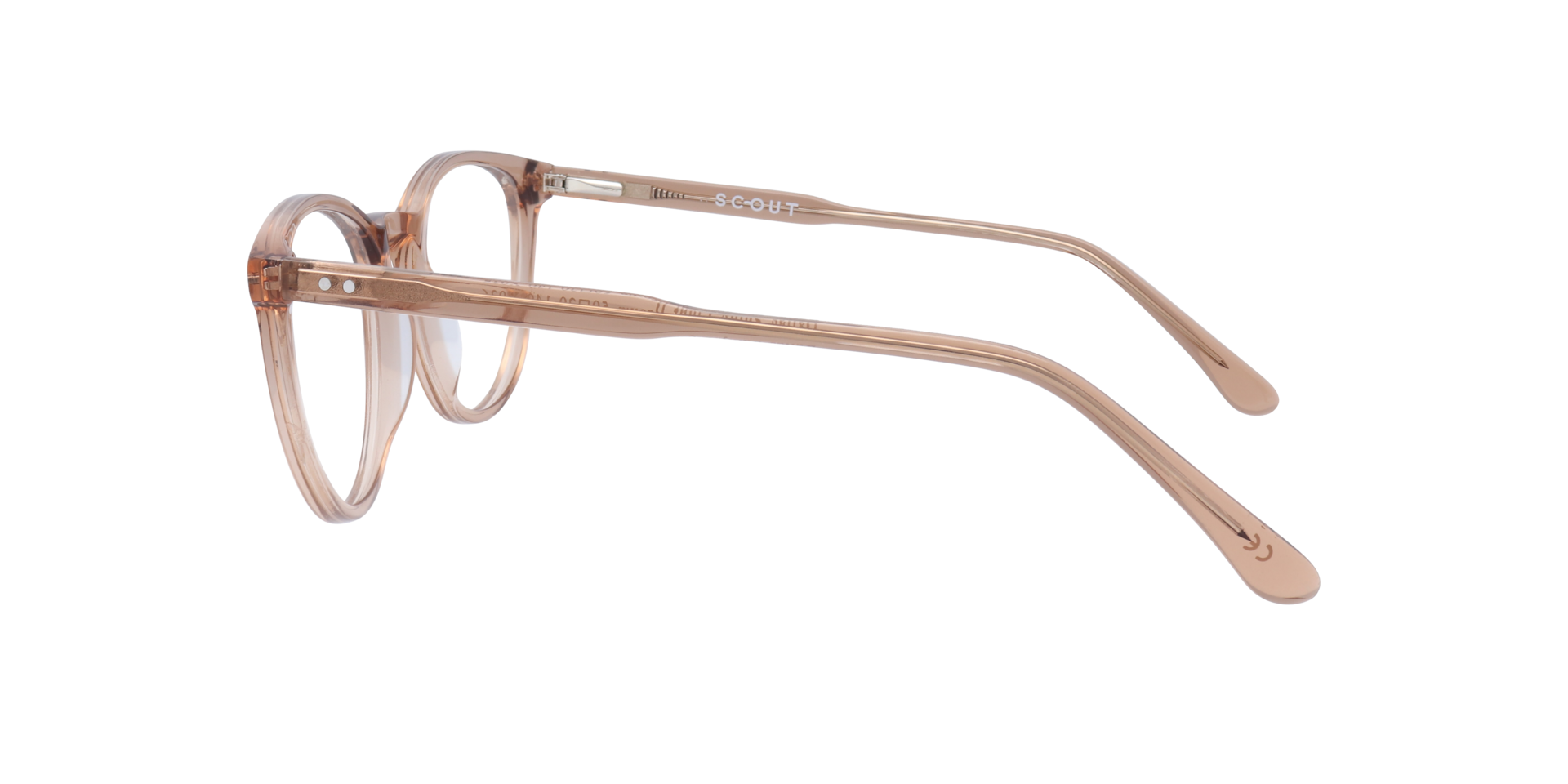 Dallas Shiny Light Brown AcetateEyeglass Frames for Glasses Direct, Side View