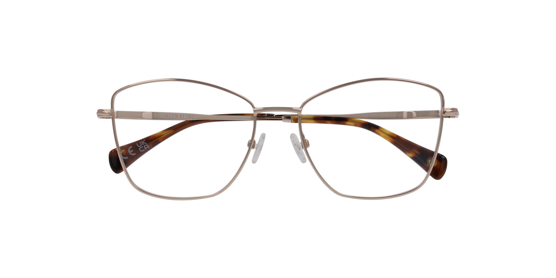 Merton Gold MetalEyeglass Frames for Glasses Direct, Closed View