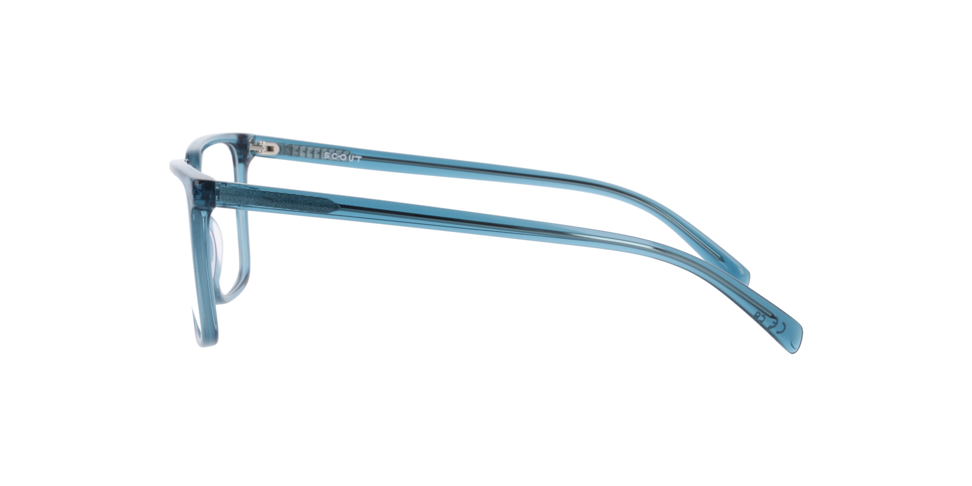 Mitchell Crystal Blue AcetateEyeglass Frames for Glasses Direct, Side View