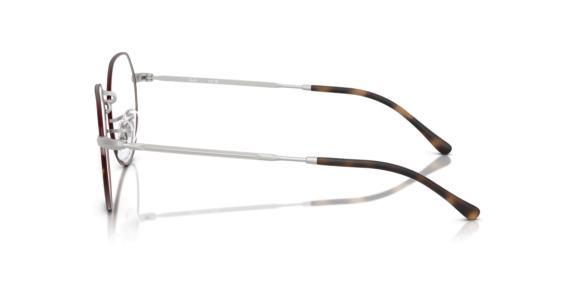 RB6465 Matte Havana On Matte Silver MetalEyeglass Frames for Glasses Direct, Side View