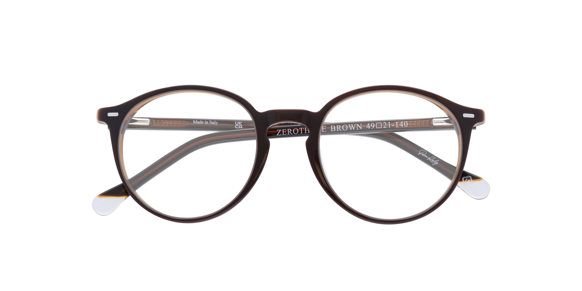 ZEROTHREE Brown AcetateEyeglass Frames for Glasses Direct, Closed View