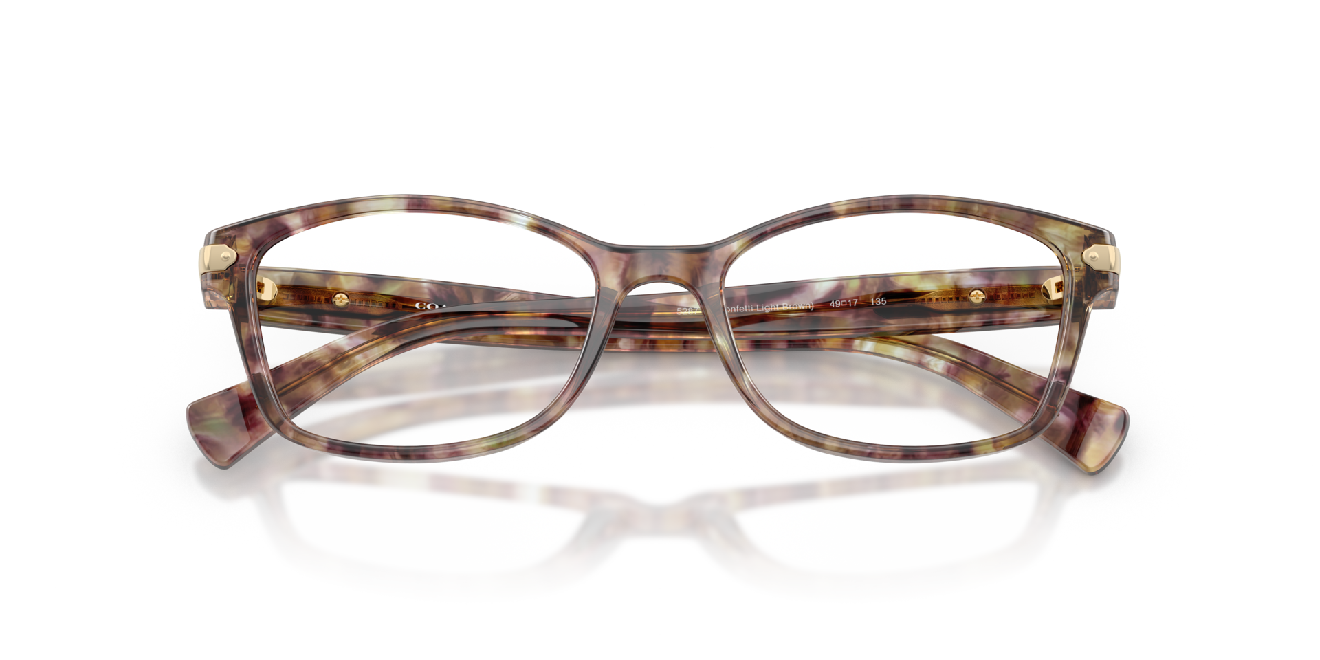 HC6065 Light Brown Confetti Tortoise AcetateEyeglass Frames for Glasses Direct, Closed View