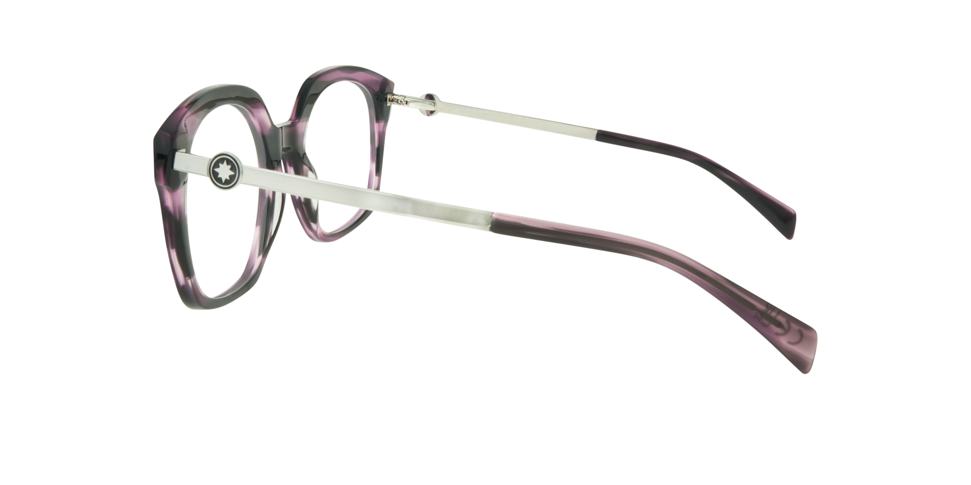 Keira Havana Purple & Silver AcetateEyeglass Frames for Glasses Direct, Side View