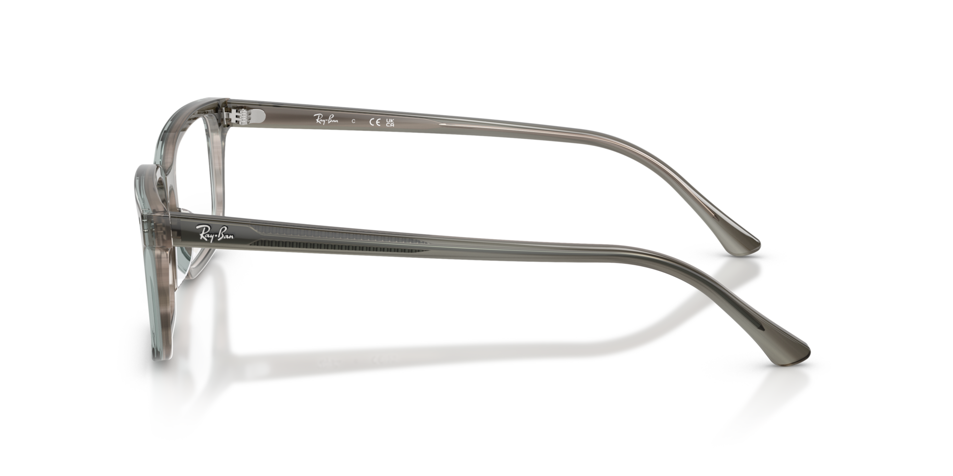 RB5445 Striped Grey AcetateEyeglass Frames for Glasses Direct, Side View