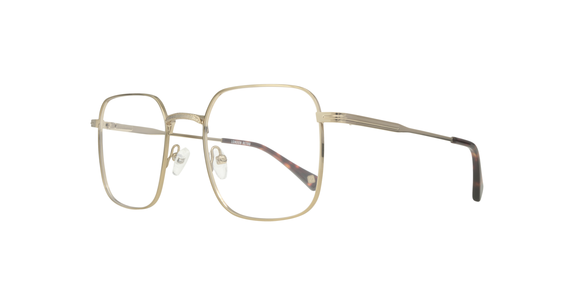 Kensal Shiny Gold MetalEyeglass Frames for Glasses Direct, Angle View