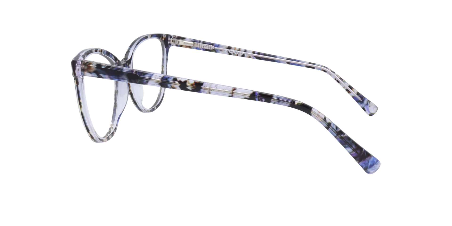 Darcey Crystal & Flowers Mauve AcetateEyeglass Frames for Glasses Direct, Side View