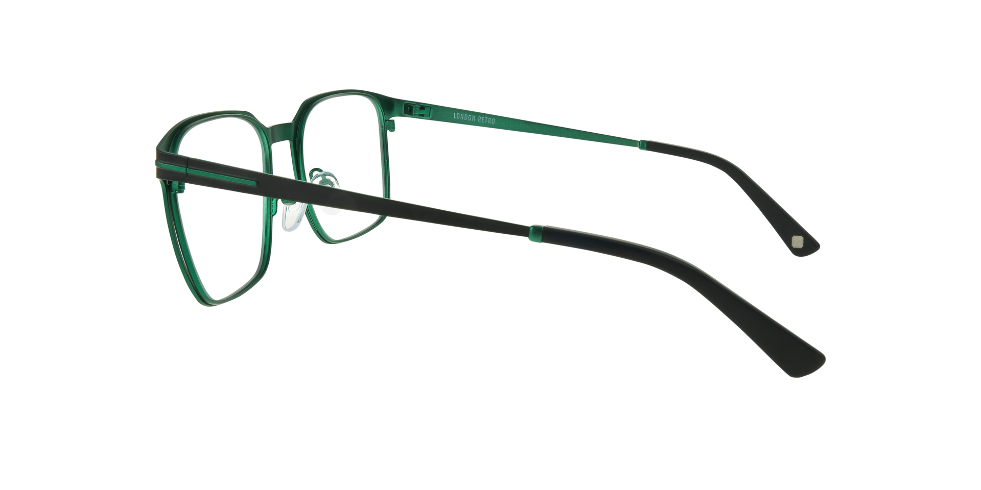 Lambeth Black & Green MetalEyeglass Frames for Glasses Direct, Side View